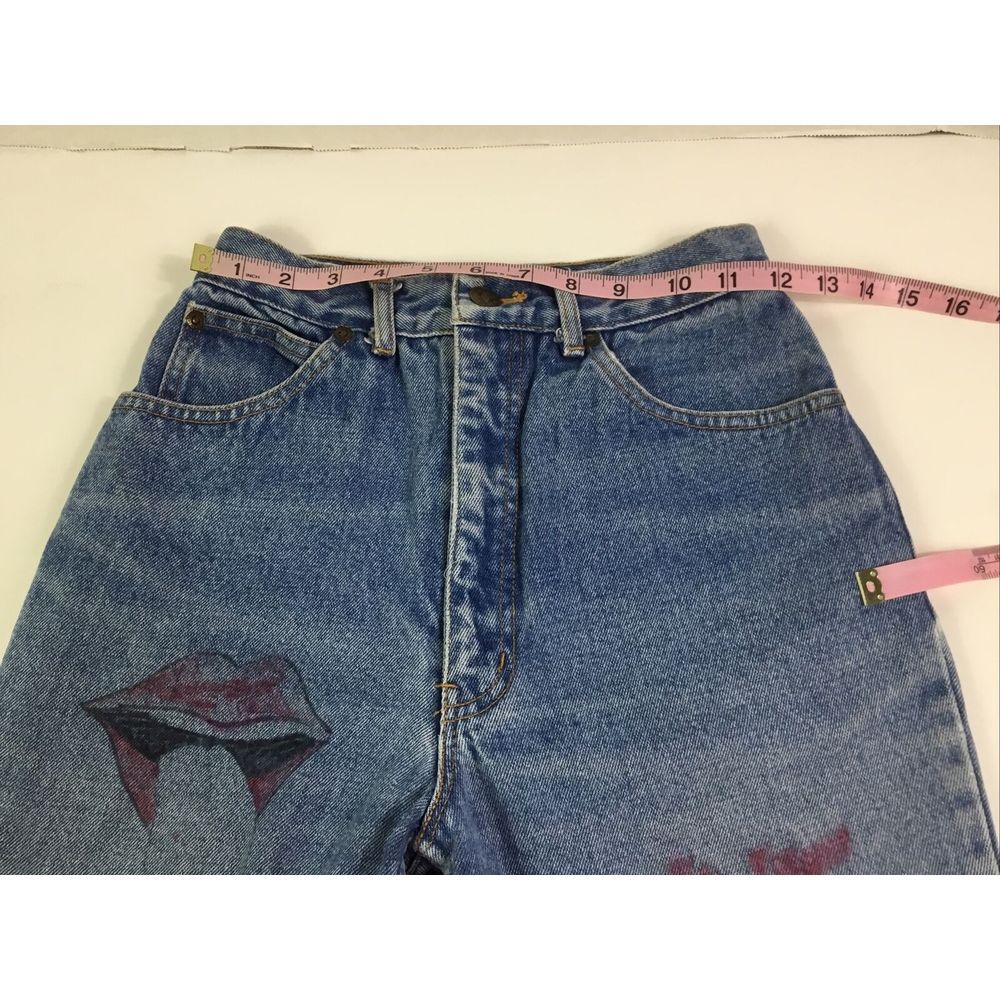 New York Jean Co womens  Jeans hand painted Mickey Minnie Mouse Size 5/6 Juniors - Picture 7 of 11